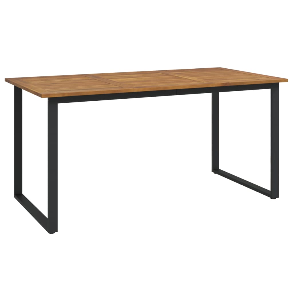 Set Pranzo da Giardino 5 pz Legno Massello di Acacia e Metallo | homemem39