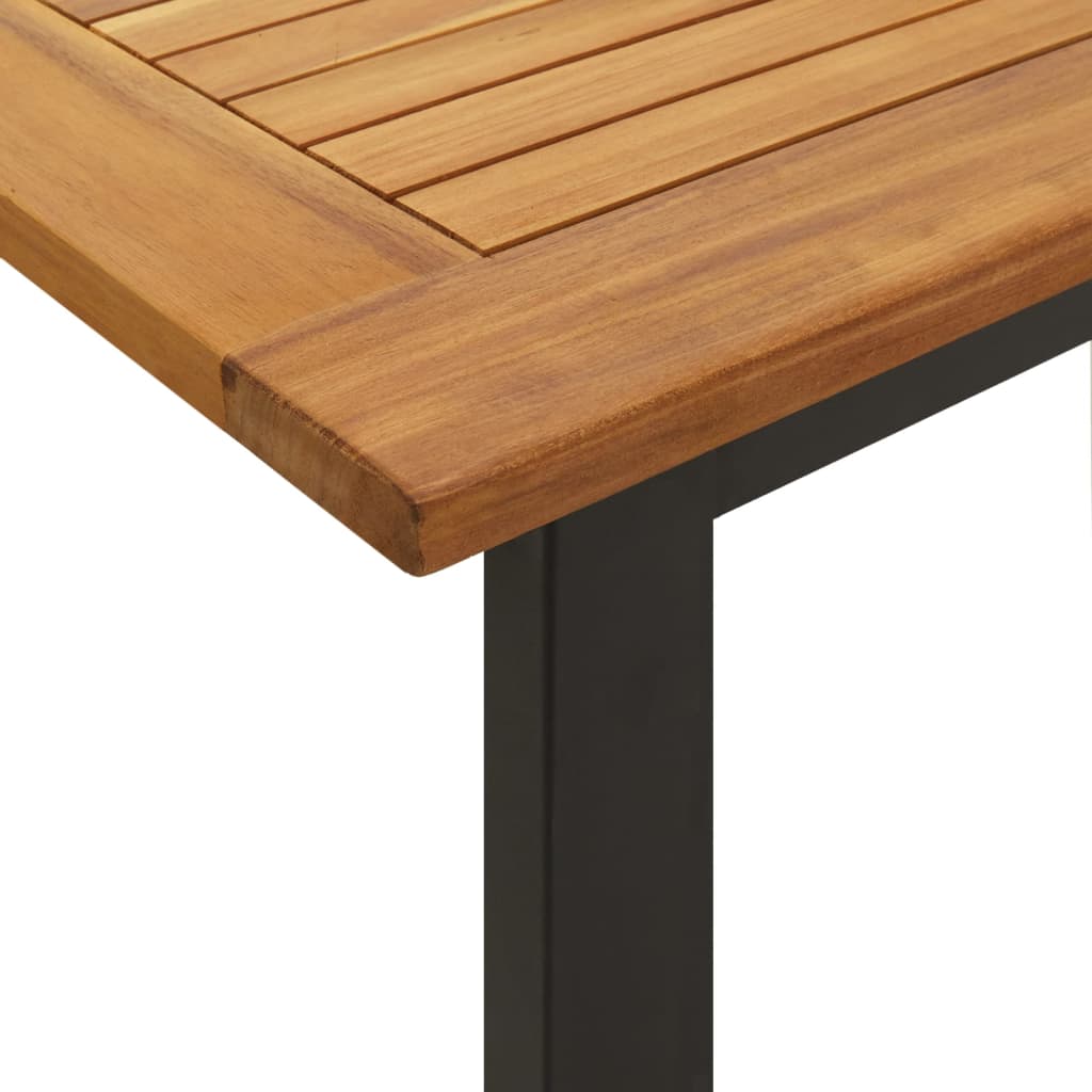 Set Pranzo da Giardino 5 pz Legno Massello di Acacia e Metallo | homemem39