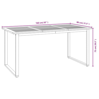 Set Pranzo da Giardino 5 pz Legno Massello di Acacia e Metallo | homemem39