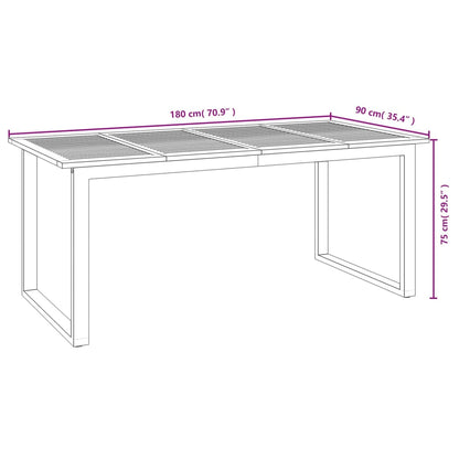 Set Pranzo da Giardino 7 pz Legno Massello di Acacia e Metallo | homemem39