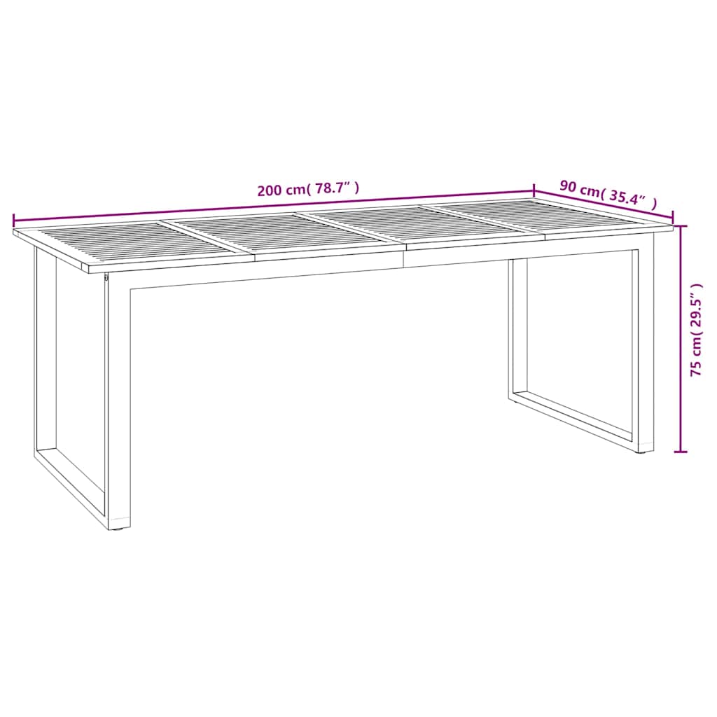 Set Pranzo da Giardino 7 pz Legno Massello di Acacia e Metallo | homemem39