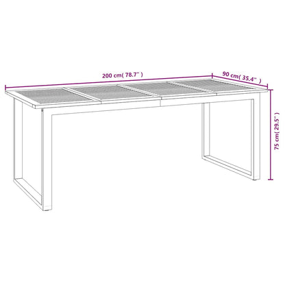 Set Pranzo da Giardino 7 pz Legno Massello di Acacia e Metallo | homemem39
