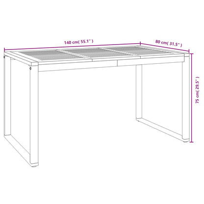 Set Pranzo da Giardino 5 pz Legno Massello di Acacia e Metallo | homemem39