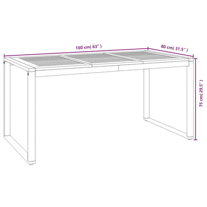 Set Pranzo da Giardino 7 pz Legno Massello di Acacia e Metallo | homemem39