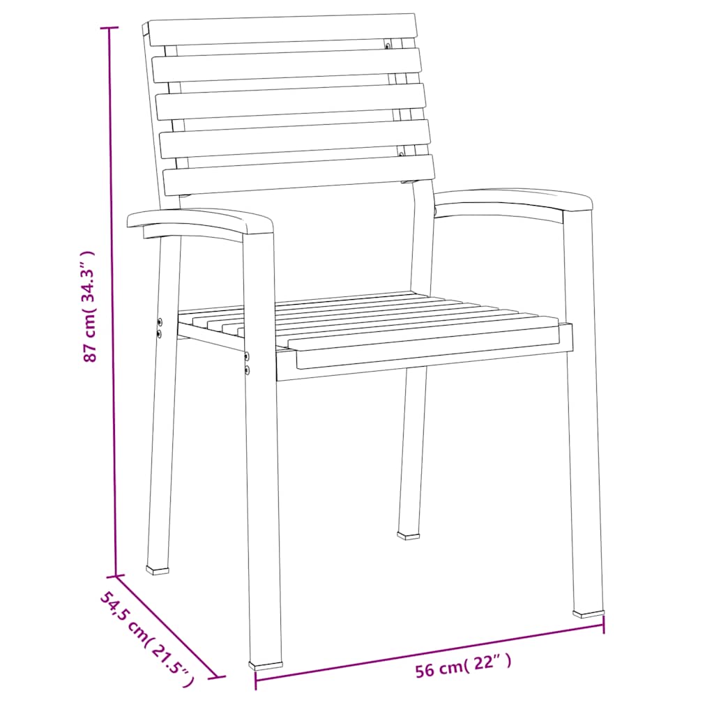 Set Pranzo da Giardino 7 pz Legno Massello di Acacia e Metallo | homemem39