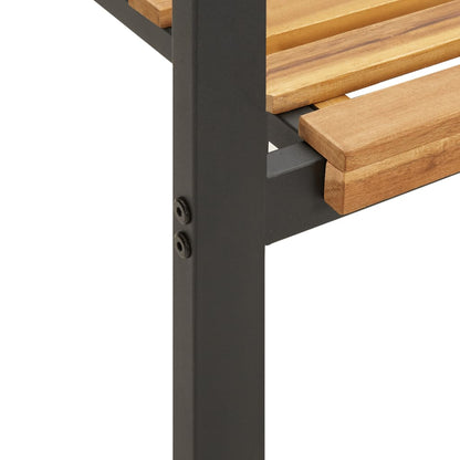 Set Pranzo da Giardino 5 pz Legno Massello di Acacia e Metallo | homemem39