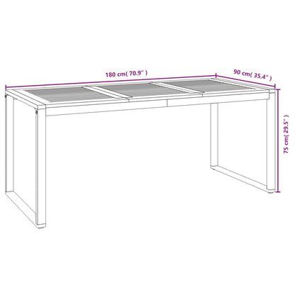 Set Pranzo da Giardino 5 pz Legno Massello di Acacia e Metallo | homemem39
