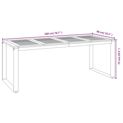 Set Pranzo da Giardino 9 pz Legno Massello di Acacia e Metallo | homemem39