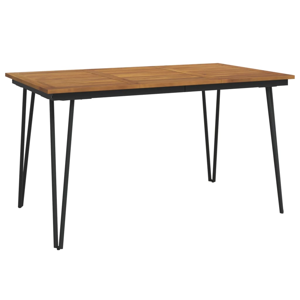 Set Pranzo da Giardino 7 pz Legno Massello di Acacia e Metallo | homemem39