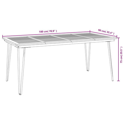 Set Pranzo da Giardino 5 pz Legno Massello di Acacia e Metallo | homemem39