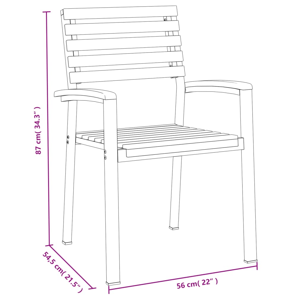Set Pranzo da Giardino 5 pz Legno Massello di Acacia e Metallo | homemem39