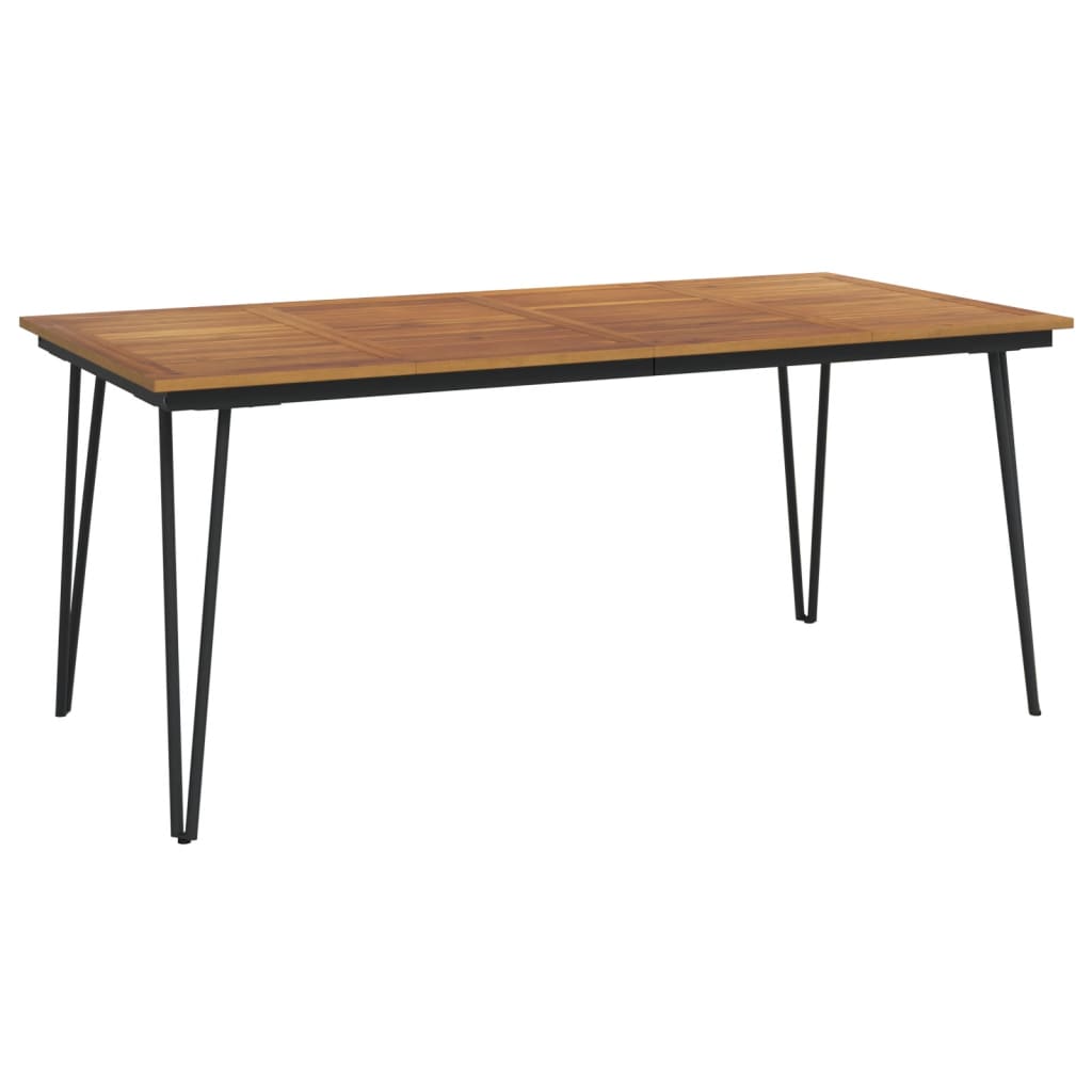 Set Pranzo da Giardino 7 pz Legno Massello di Acacia e Metallo | homemem39