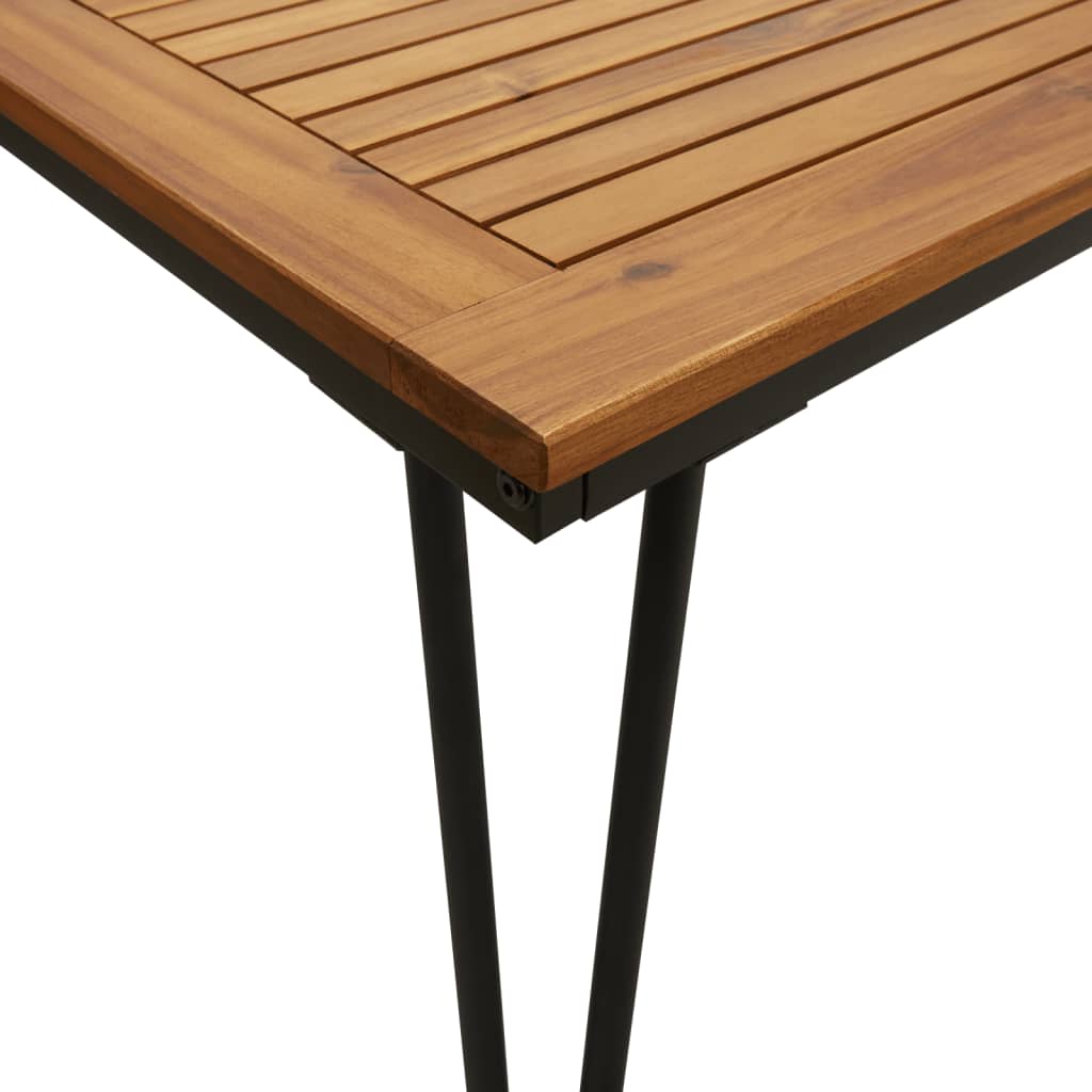 Set Pranzo da Giardino 7 pz Legno Massello di Acacia e Metallo | homemem39