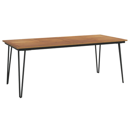 Set Pranzo da Giardino 9 pz Legno Massello di Acacia e Metallo