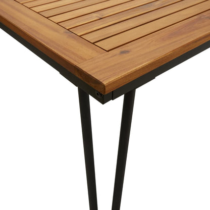 Set Pranzo da Giardino 9 pz Legno Massello di Acacia e Metallo