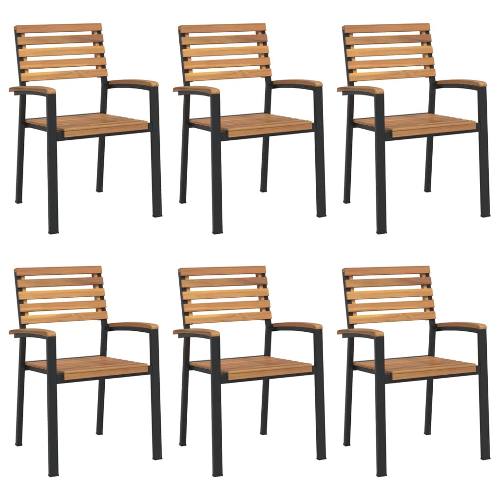 Set Pranzo da Giardino 7 pz Legno Massello di Acacia e Metallo | homemem39
