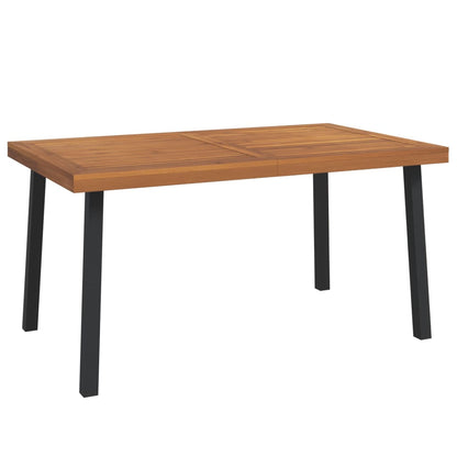 Set Pranzo da Giardino 7 pz Legno Massello di Acacia e Metallo | homemem39