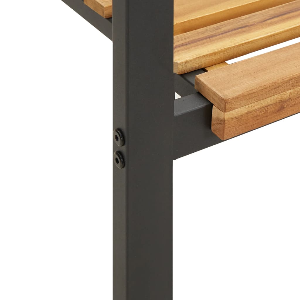 Set Pranzo da Giardino 7 pz Legno Massello di Acacia e Metallo | homemem39