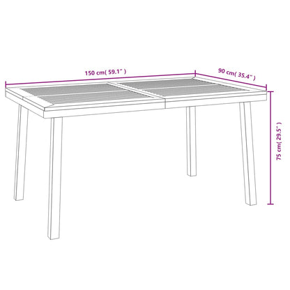Set Pranzo da Giardino 7 pz Legno Massello di Acacia e Metallo | homemem39