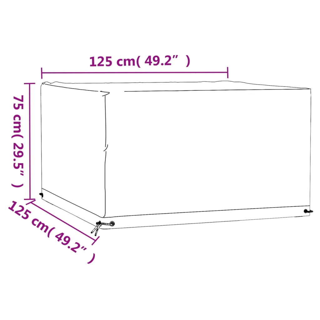 Coperture Mobili Giardino 2pz 8 Occhielli 125x125x75cm Quadrate | homemem39