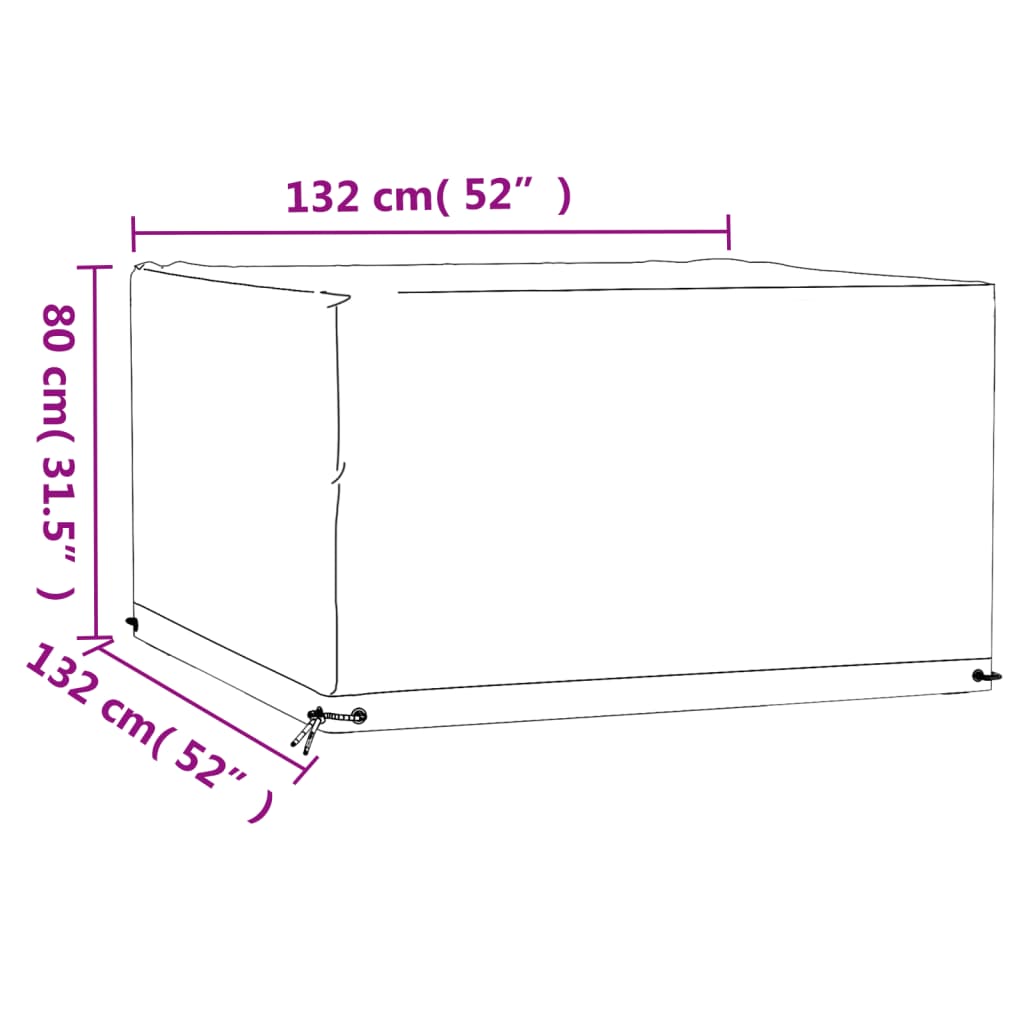 Coperture Mobili Giardino 2pz 8 Occhielli 132x132x80cm Quadrate | homemem39