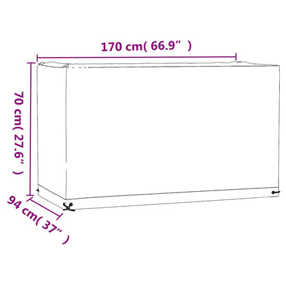 Copri Mobili Giardino 2pz 8 Occhielli 170x94x70 cm Rettangolare | homemem39