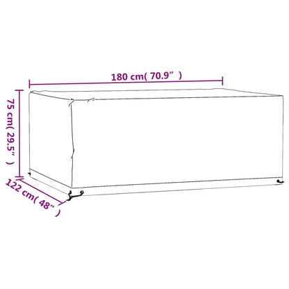 Copri Mobili Giardino 2pz 8 Occhielli 180x122x75cm Rettangolare | homemem39