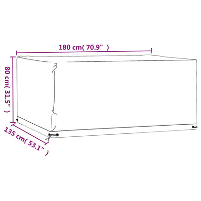 Copri Mobili Giardino 2pz 8 Occhielli 180x135x80cm Rettangolare | homemem39