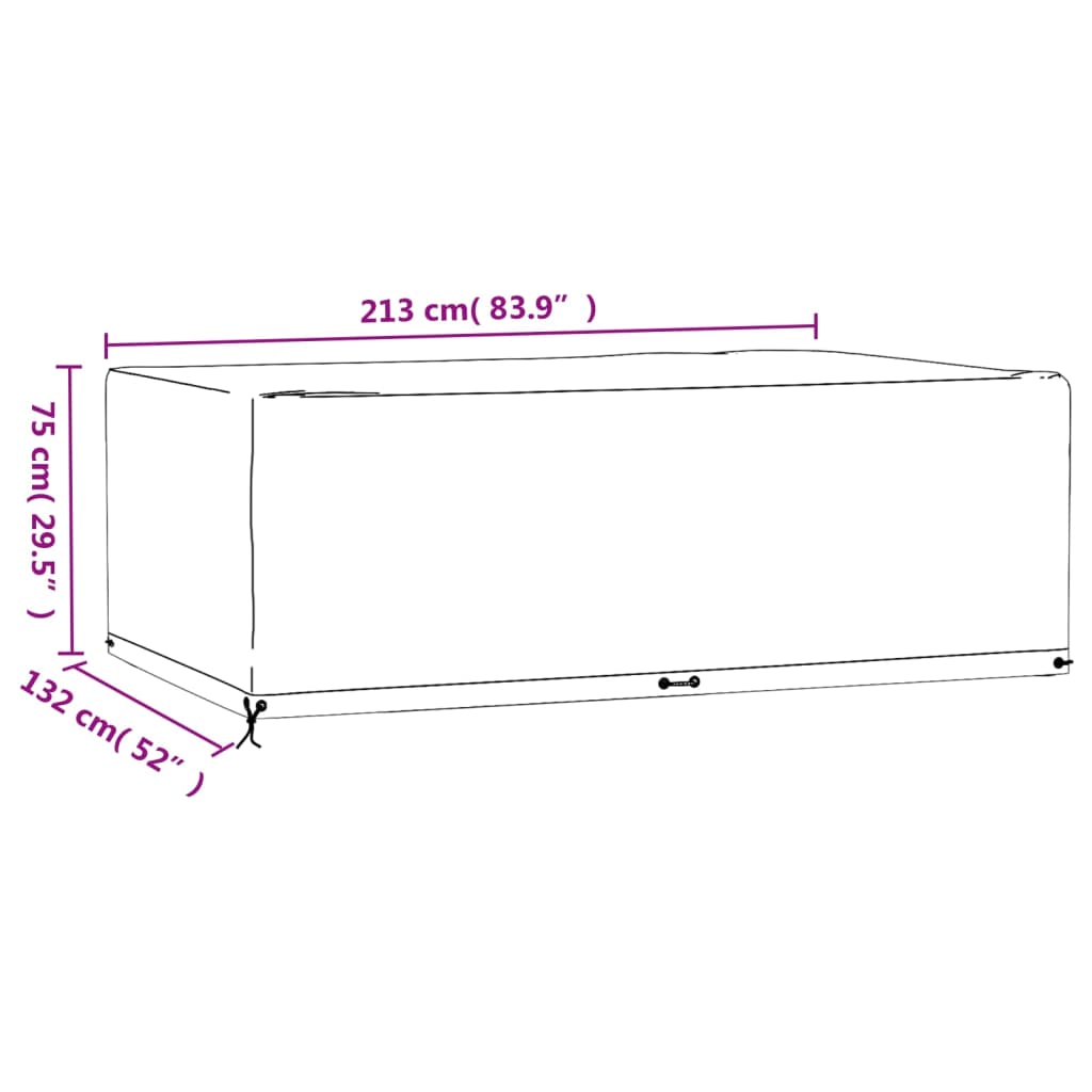 Copri Mobili Giardino 2pz 12Occhielli 213x132x75cm Rettangolare | homemem39