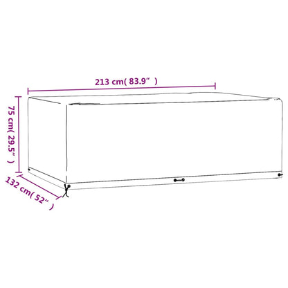 Copri Mobili Giardino 2pz 12Occhielli 213x132x75cm Rettangolare | homemem39
