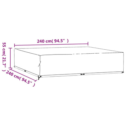 Copri Mobili da Giardino 2pz 16 Occhielli 240x240x55cm Quadrato | homemem39