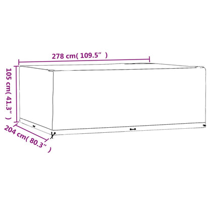 Copri Mobili Giardino 2pz 16 Occhielli 278x204x105 Rettangolare