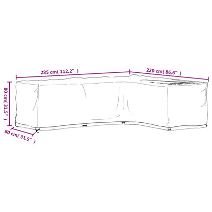 Coperture Mobili da Giardino a L 2pz 18 Occhielli 285x220x80cm | homemem39