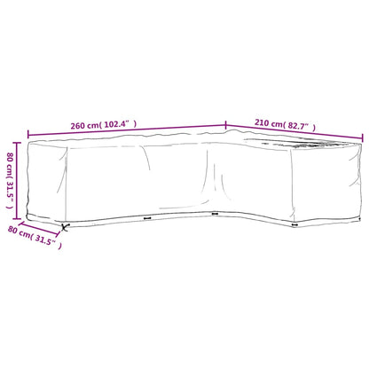 Coperture Mobili da Giardino a L 2pz 16 Occhielli 260x210x80cm | homemem39