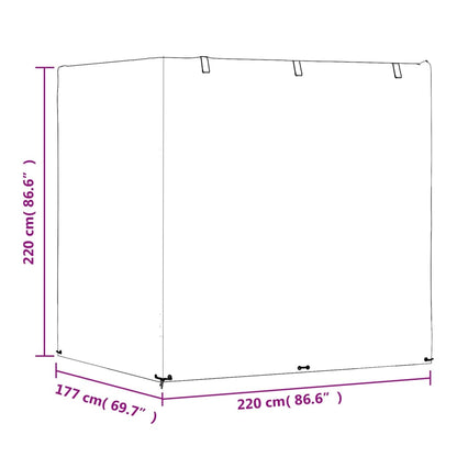 Copri Panca Dondolo 2pz 12 Occhielli 220x177x220 cm Polietilene | homemem39