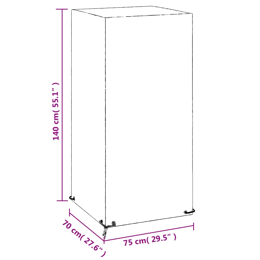 Copri Sedie da Giardino 2pz 8 Occhielli 75x70x140cm Polietilene | homemem39