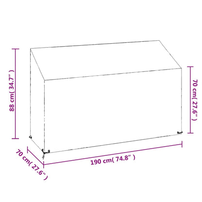 Copri Panche Giardino 2pz 8Occhielli 190x70x70/88cm Polietilene | homemem39