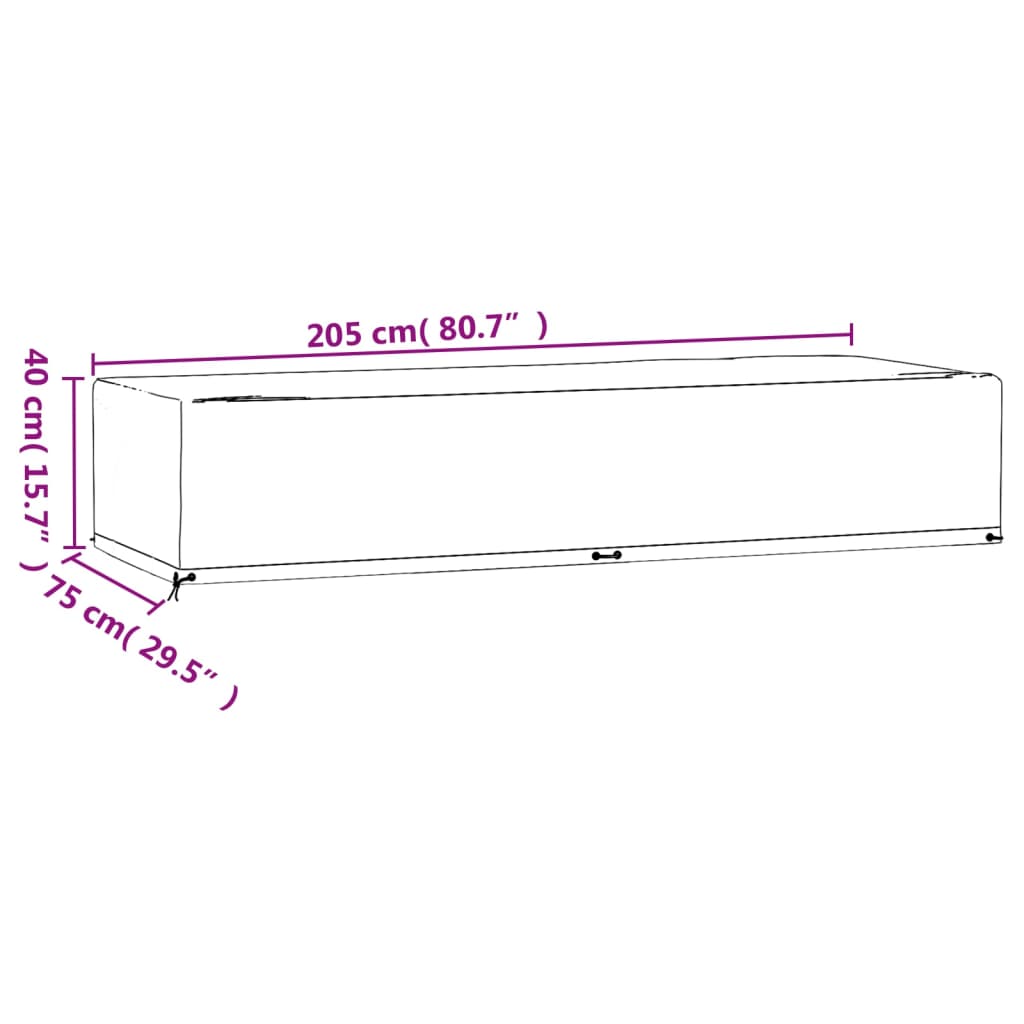 Coperture per Sdraio 2pz 12 Occhielli 205x75x40 cm Polietilene | homemem39