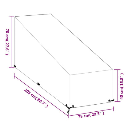 Coperture Sdraio 2pz 12 Occhielli 205x75x40/70 cm Polietilene | homemem39