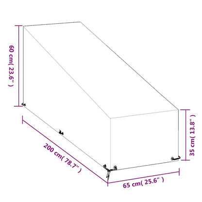 Coperture Sdraio 2pz 12 Occhielli 200x65x35/60 cm Polietilene | homemem39