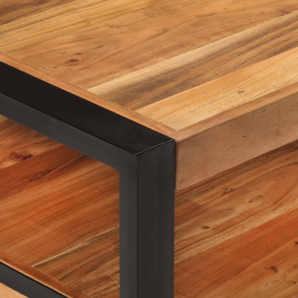 Tavolino da Salotto 120x55x40 cm in Legno Massello di Acacia