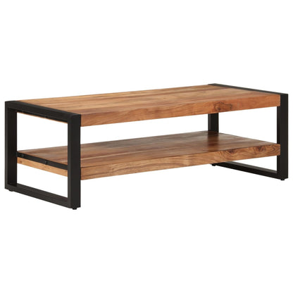 Tavolino da Salotto 120x55x40 cm in Legno Massello di Acacia | homemem39