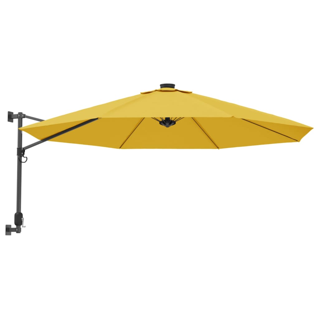 Ombrellone a Parete con LED Giallo 290 cm | homemem39