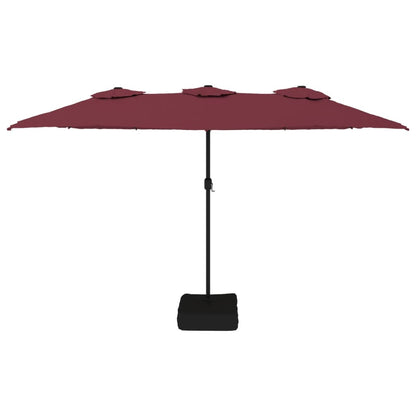 Ombrellone da Giardino a Doppia Testa Rosso Bordeaux 449x265 cm | homemem39