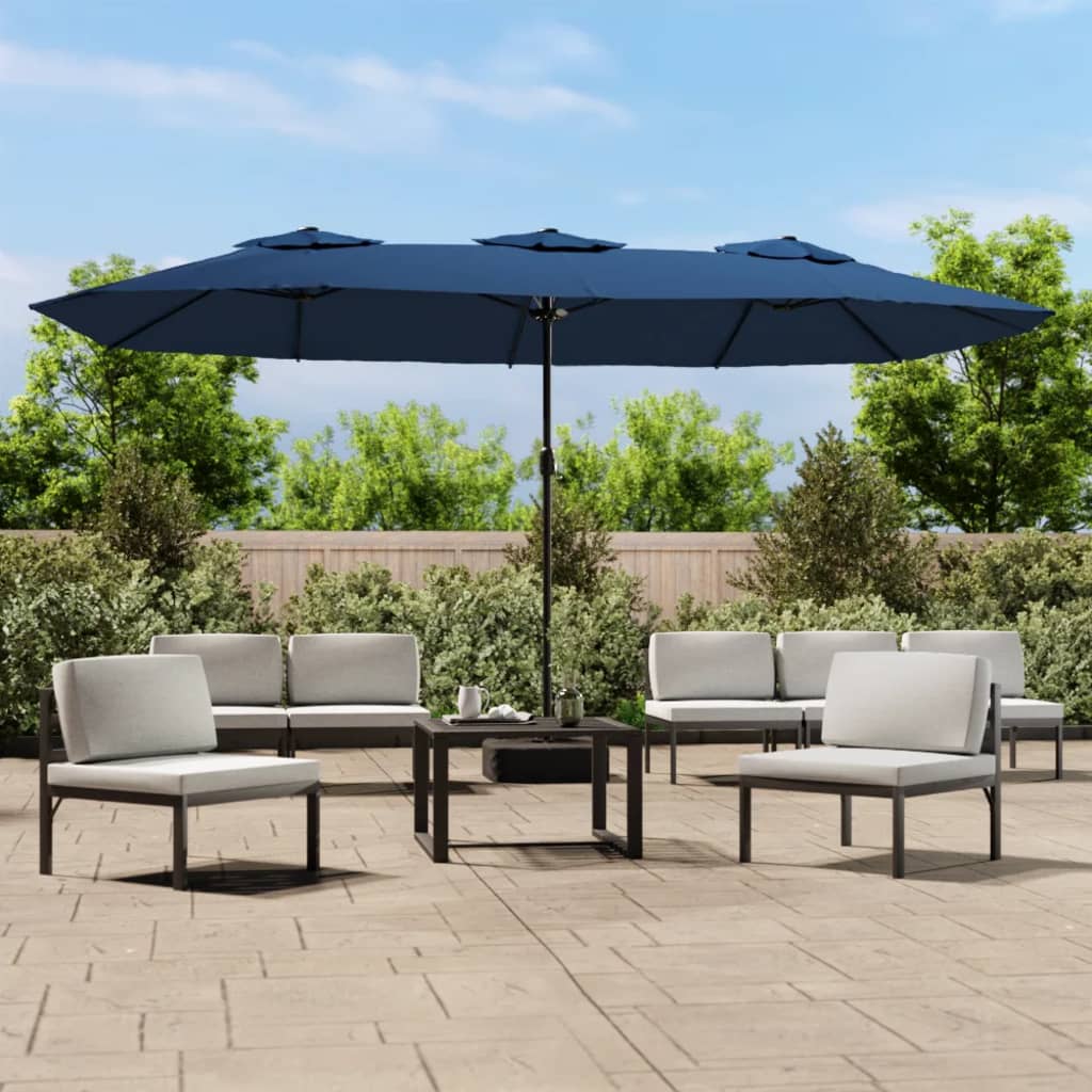 Ombrellone a Doppia Testa Azzurro 449x265 cm