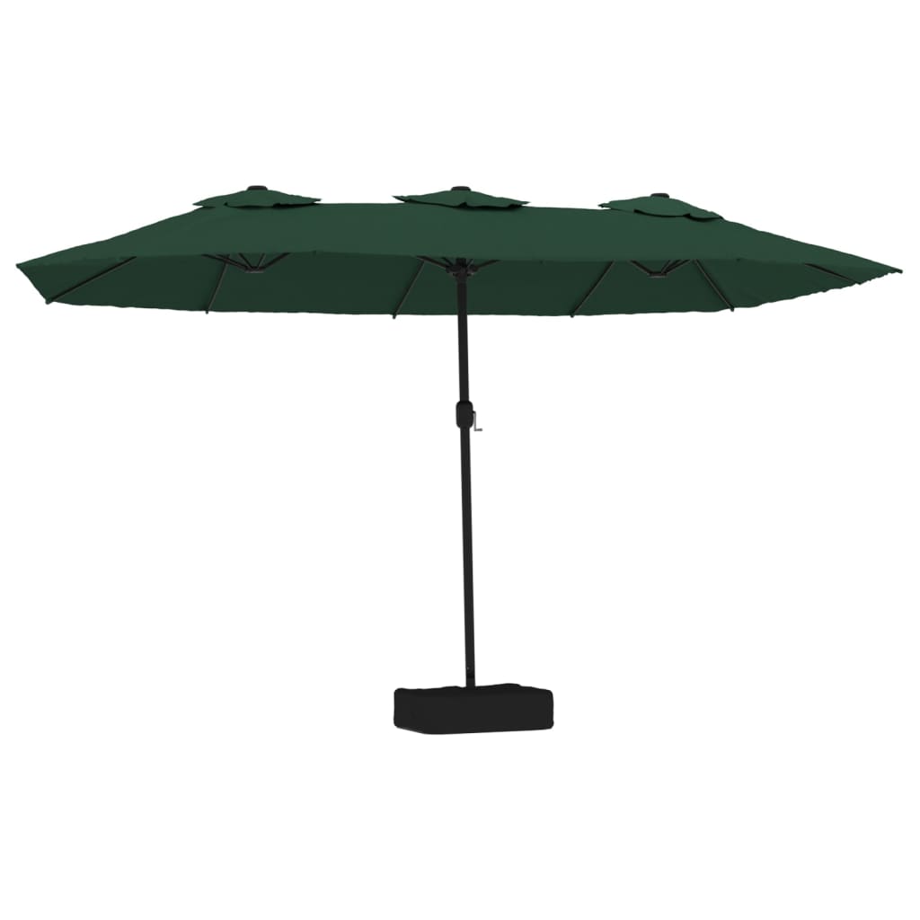 Ombrellone a Doppia Testa con LED Verde 449x265 cm | homemem39