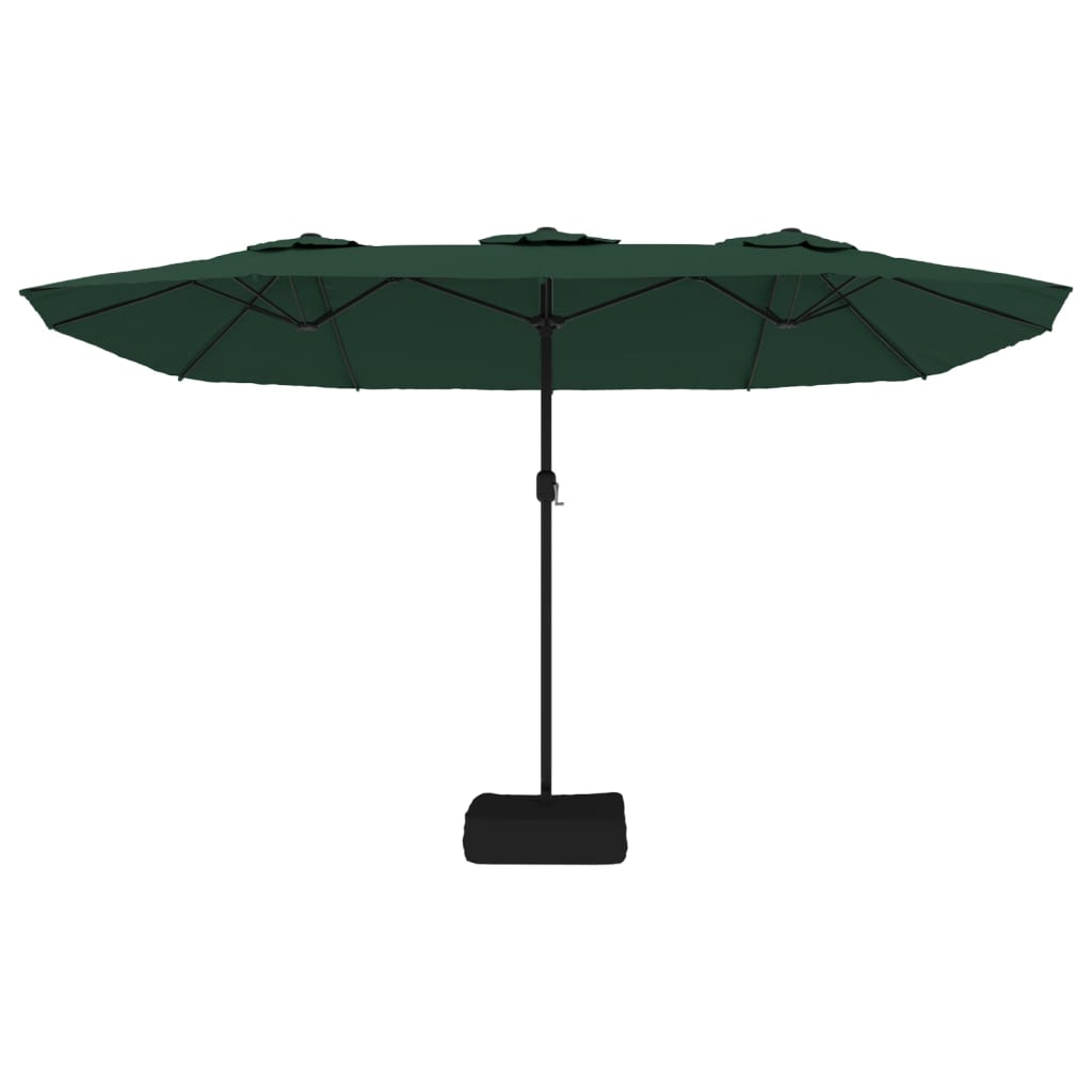 Ombrellone a Doppia Testa con LED Verde 449x265 cm | homemem39