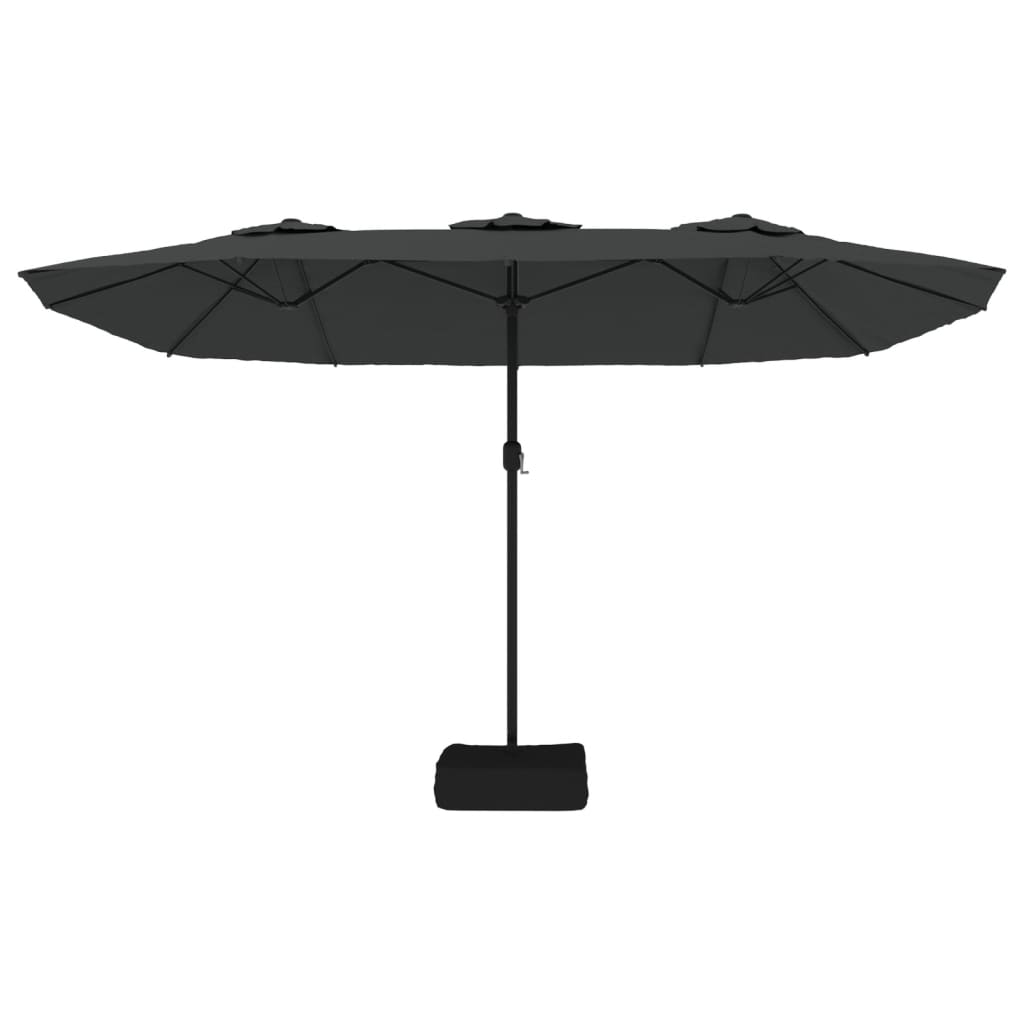 Ombrellone a Doppia Testa con LED Antracite 449x265 cm | homemem39