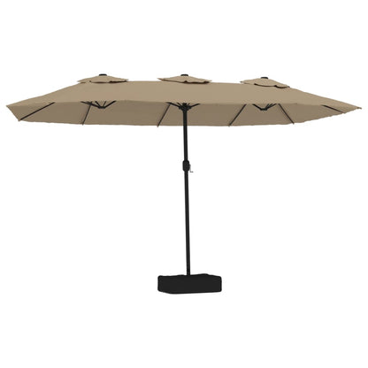 Ombrellone a Doppia Testa con LED Tortora 449x265 cm | homemem39