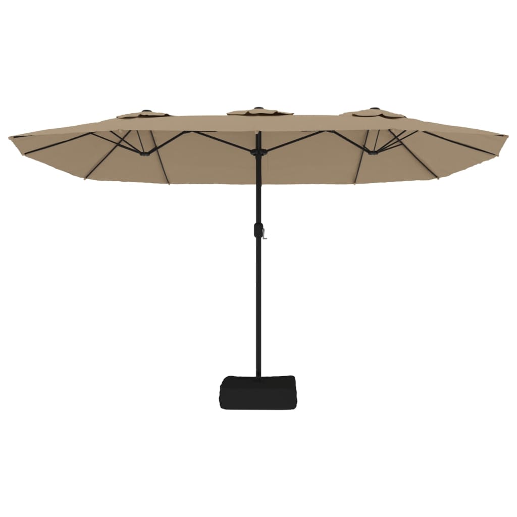 Ombrellone a Doppia Testa con LED Tortora 449x265 cm | homemem39